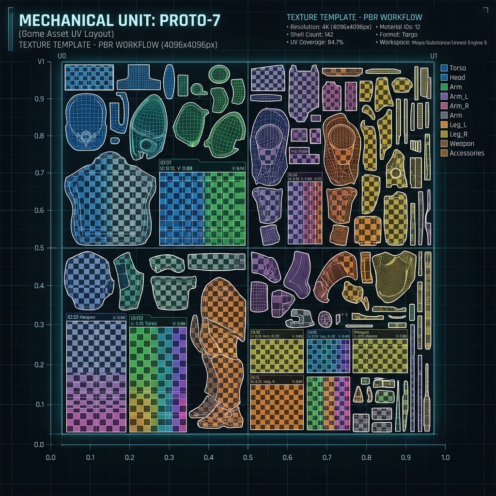 Unwrapped UV coordinates